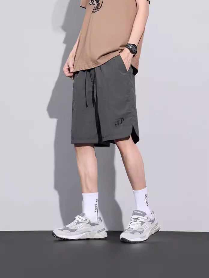【M-5XL】Pantaloni scurți sport subțiri din mătase glacială pentru bărbați, cu uscare rapidă, vara 2025
