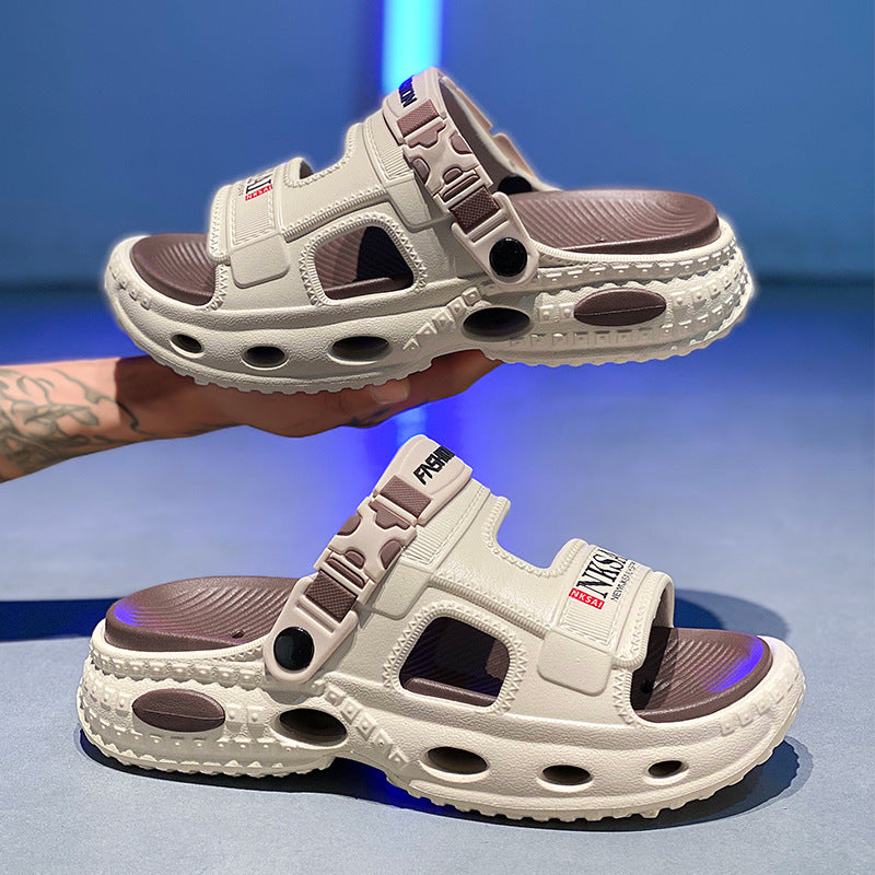 👟【38-45】Sandale de plajă cu talpă groasă, pentru acasă și în aer liber, noi, 2025, cu dublă utilizare