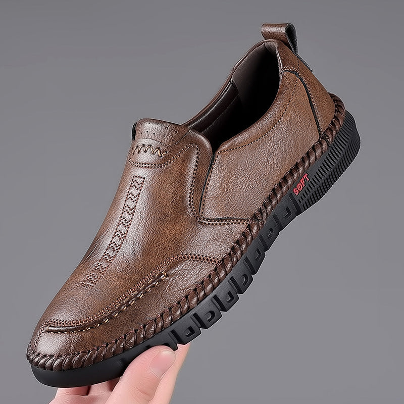 👞【39-44】2025 nowe męskie oryginalne skórzane buty casualowe miękka podeszwa antypoślizgowe oddychające skórzane buty