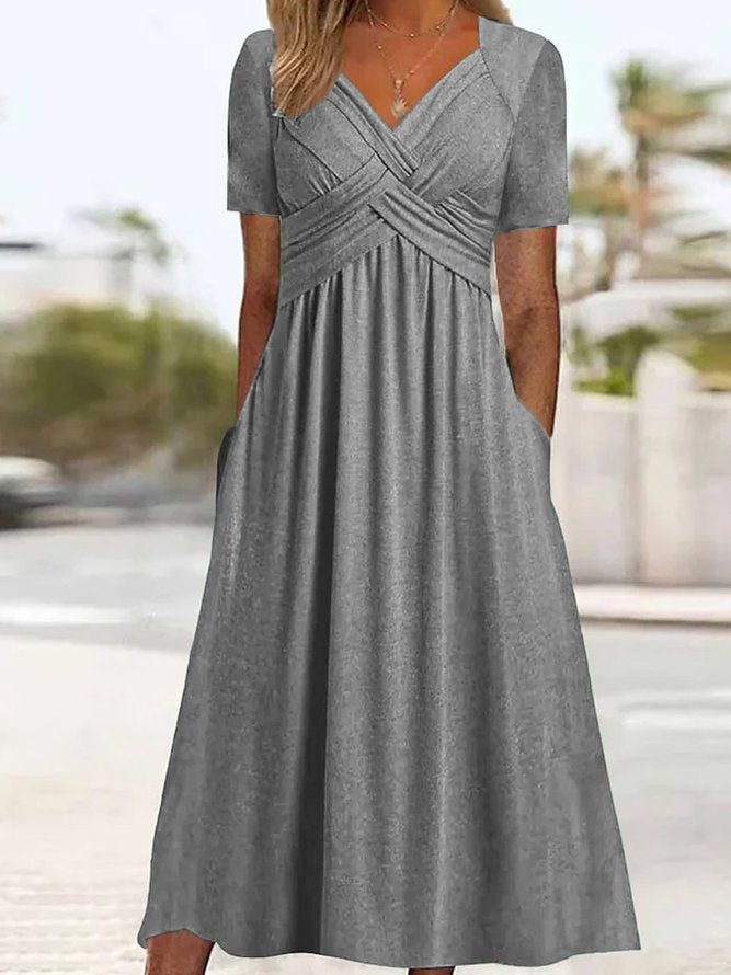 ✨🔥【Reducere 50%】🔥【S-3XL】Rochie de vară 2025, de înaltă calitate, în culori solide, casual, la modă