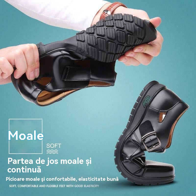 👞👞【38-44】2025 Vară Sandale Bărbați Piele de vacă Respirabil Hollow Anti-alunecare Casual_3989641