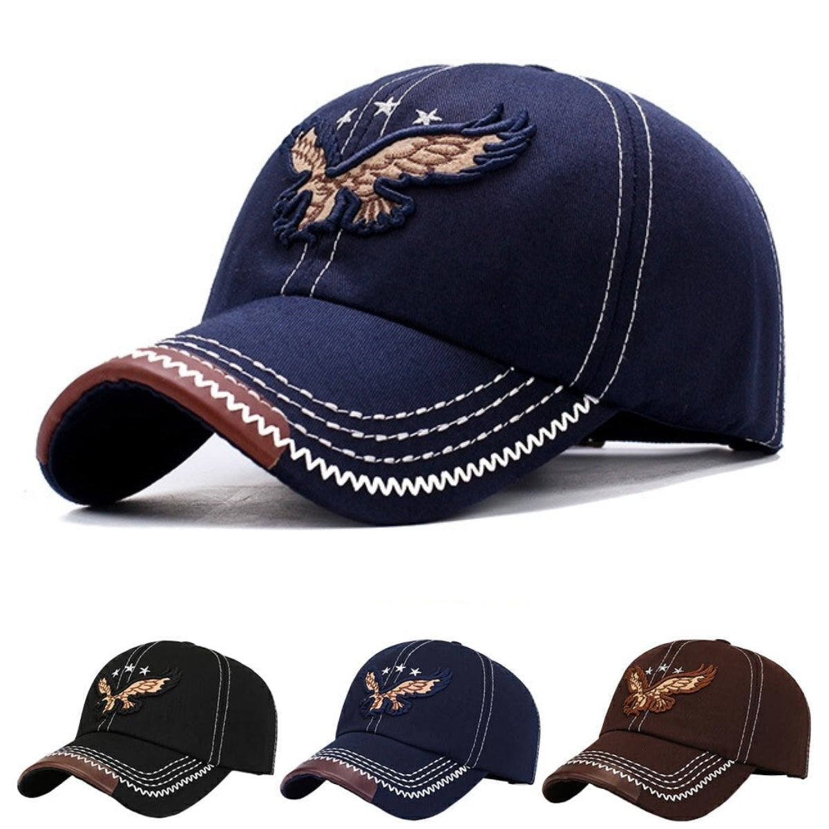 🔥 Najlepiej sprzedające się produkty💙Czapka baseballowa z haftowanym orłem_4005499