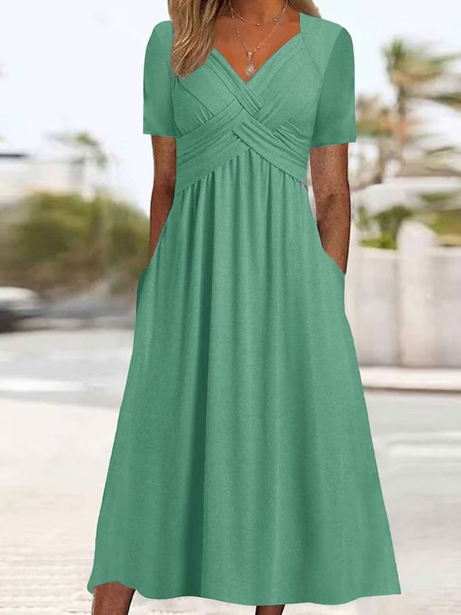 ✨🔥【Reducere 50%】🔥【S-3XL】Rochie de vară 2025, de înaltă calitate, în culori solide, casual, la modă