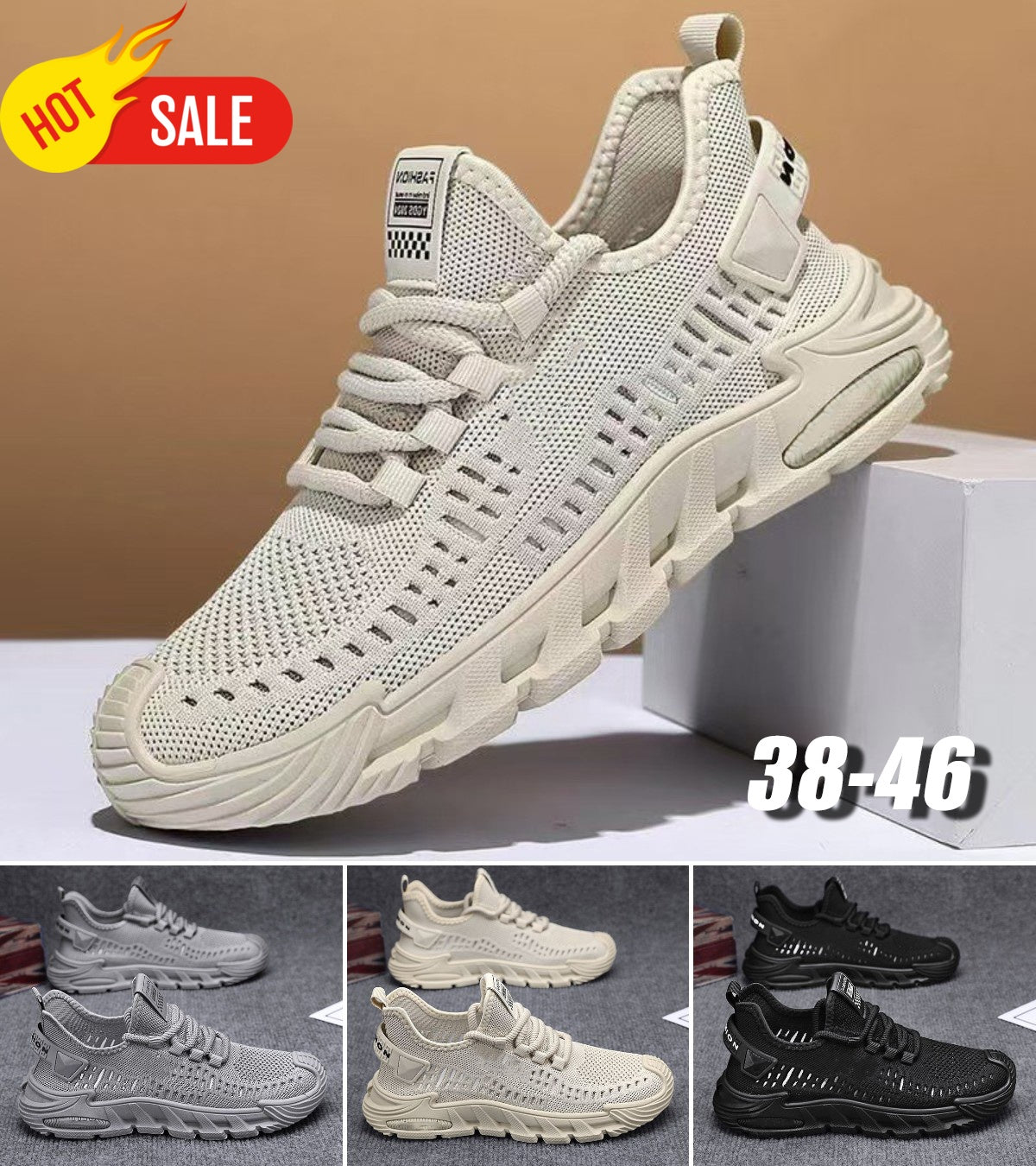 💥💥(38-46) Męskie buty codzienne na lato, oddychające, z miękką podeszwą i zapewniające doskonały komfort_4014307