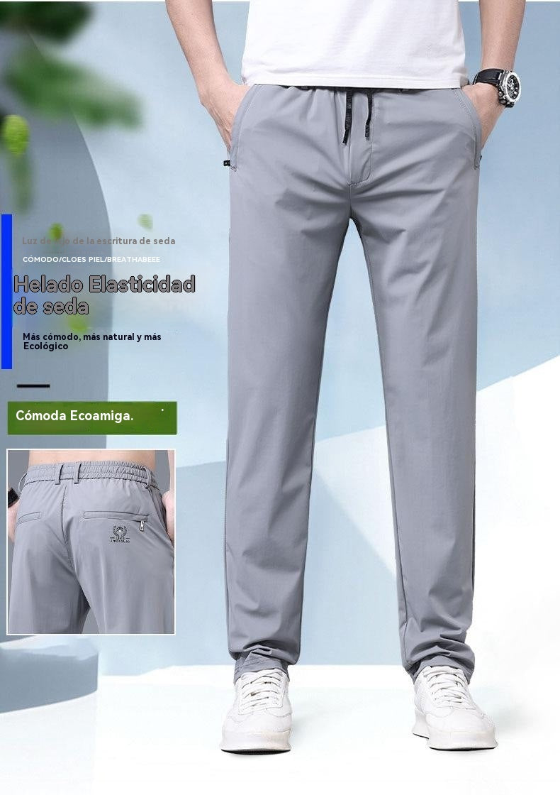 【40-115kg】🔥Nuevos pantalones elásticos de seda helada para primavera y verano 2025._4049329