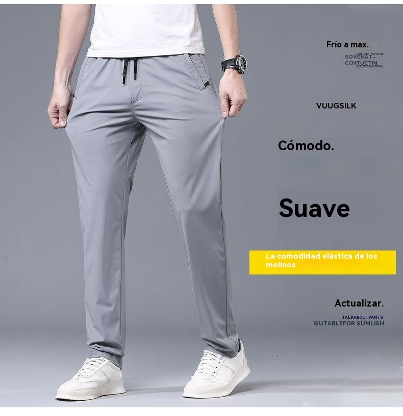 【40-115kg】🔥Nuevos pantalones elásticos de seda helada para primavera y verano 2025._4049329