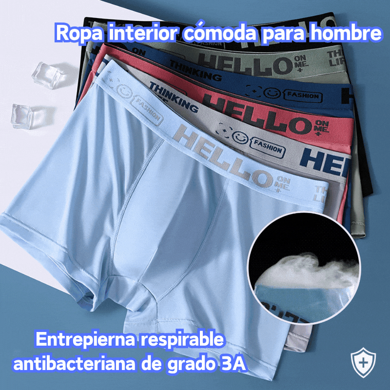 🧊【Compra 3 y obtén 3 gratis】Calzoncillos tipo bóxer de seda de hielo finos y transpirables para hombre, superventas de verano