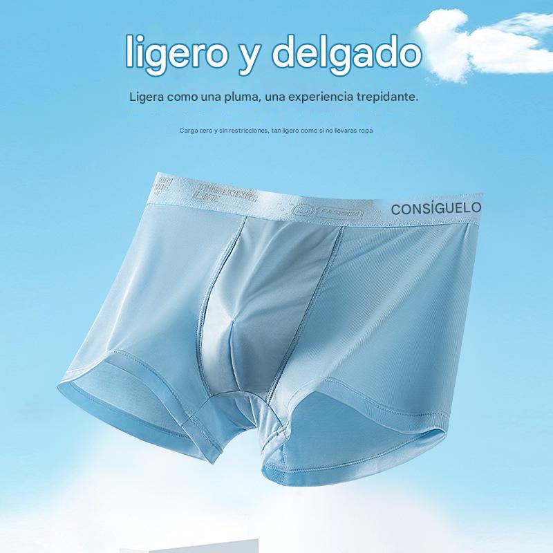 🧊【Compra 3 y obtén 3 gratis】Calzoncillos tipo bóxer de seda de hielo finos y transpirables para hombre, superventas de verano