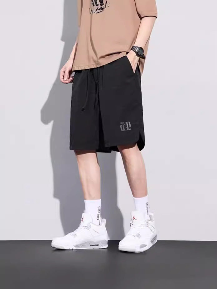 【M-5XL】Pantaloni scurți sport subțiri din mătase glacială pentru bărbați, cu uscare rapidă, vara 2025