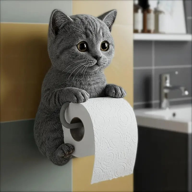 🐱Lindo porta rollo de papel higiénico con temática de gato
