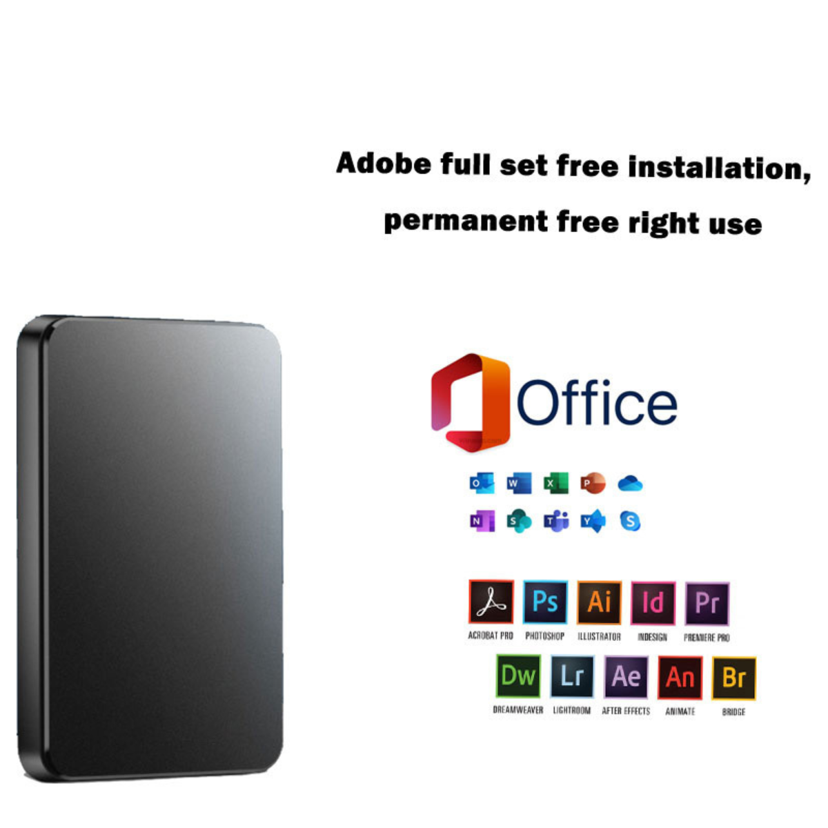 【Promoción del último día 50%OFF】Disco duro móvil de gran capacidad de 20TB + Office original gratis + Adobe