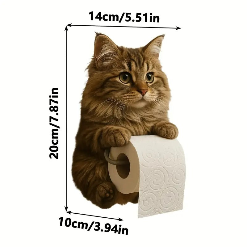 🐱Lindo porta rollo de papel higiénico con temática de gato