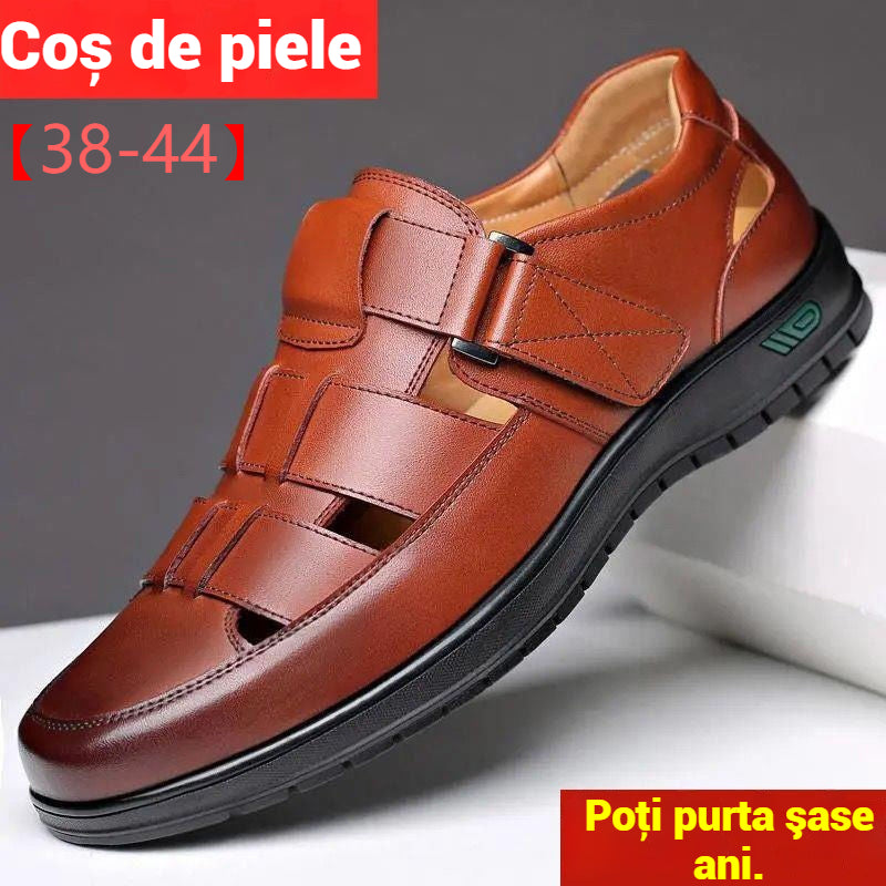 👞👞【38-44】2025 Vară Sandale Bărbați Piele de vacă Respirabil Hollow Anti-alunecare Casual_3989641