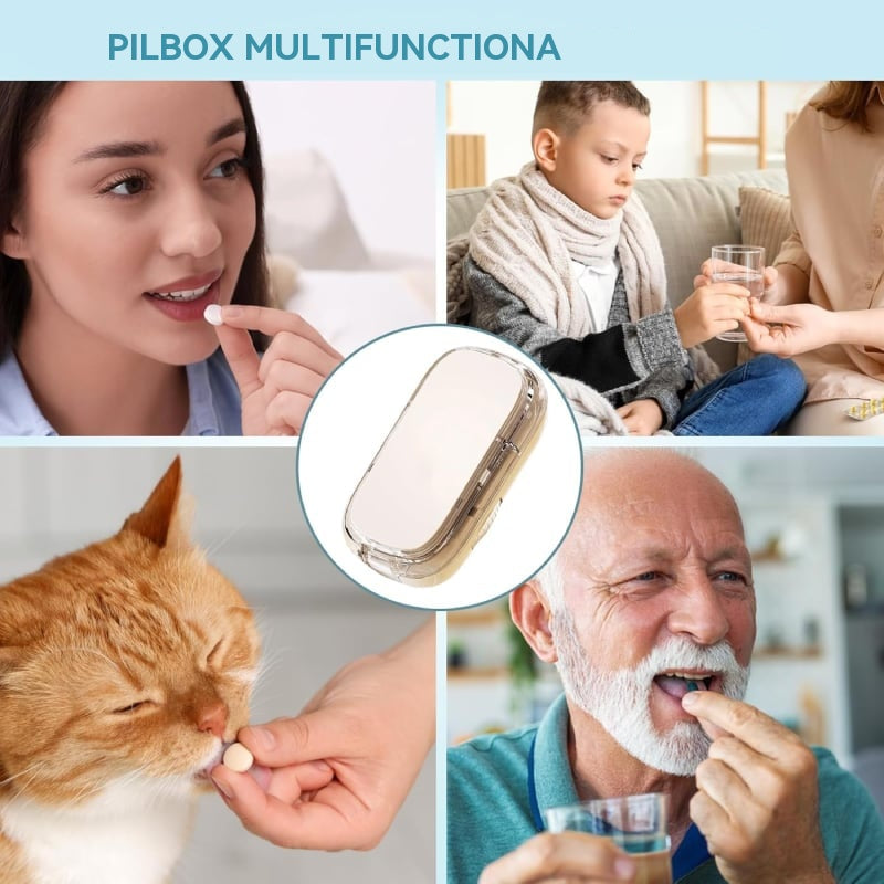🔥【Reducere 50%】👍🌈Cutie portabilă pentru tăiat pastile, cutie pentru depozitarea medicamentelor
