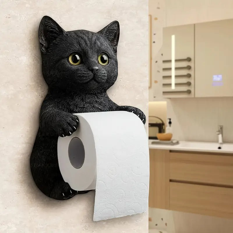 🐱Lindo porta rollo de papel higiénico con temática de gato