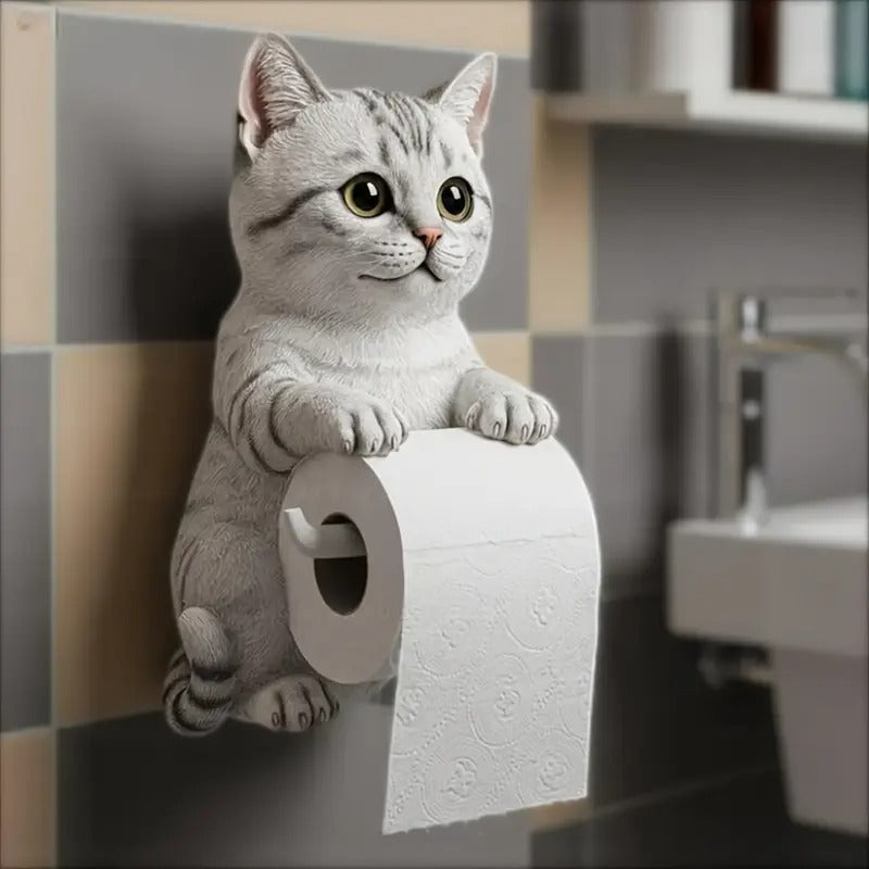 🐱Lindo porta rollo de papel higiénico con temática de gato