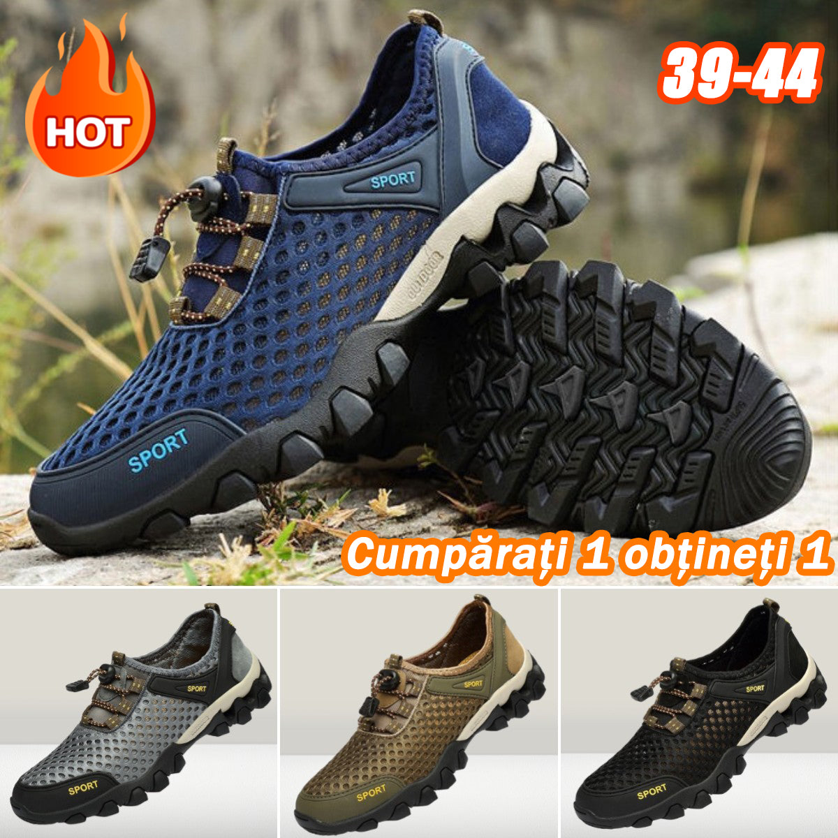 😍【39-44】👟 2025 Letnie oddychające buty trekkingowe z siateczki dla mężczyzn