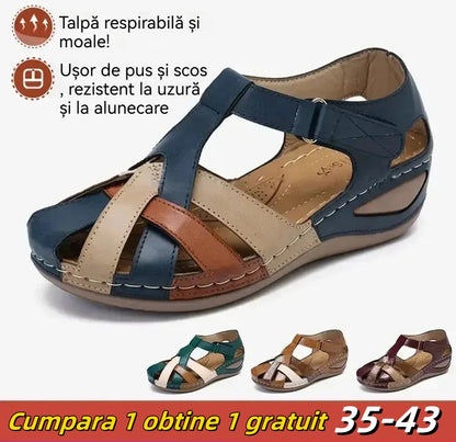 🔥🩰【35-43】Sandalias de plataforma de cuero suave y hueco para mujer