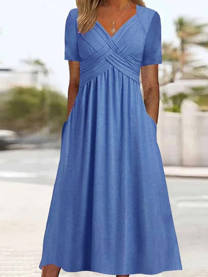 ✨🔥【Reducere 50%】🔥【S-3XL】Rochie de vară 2025, de înaltă calitate, în culori solide, casual, la modă