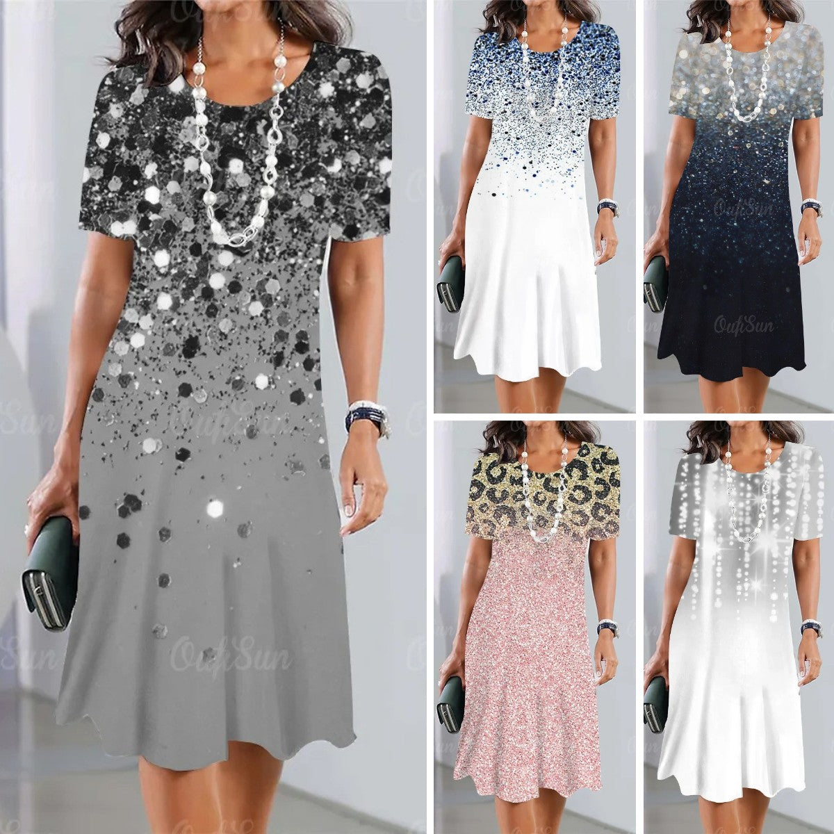 🌼🌼【S-5XL】Rochie elegantă retro cu decolteu rotund