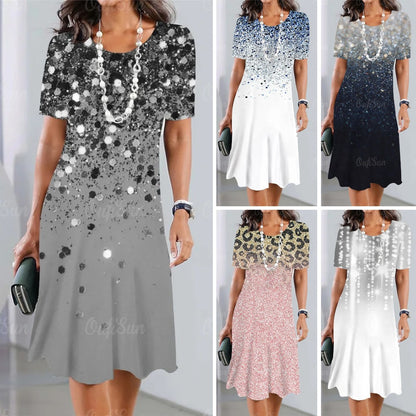 🌼🌼【S-5XL】Rochie elegantă retro cu decolteu rotund
