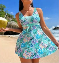 🌴【S-6XL】Costum de baie elegant, mărime mare, cu imprimeu