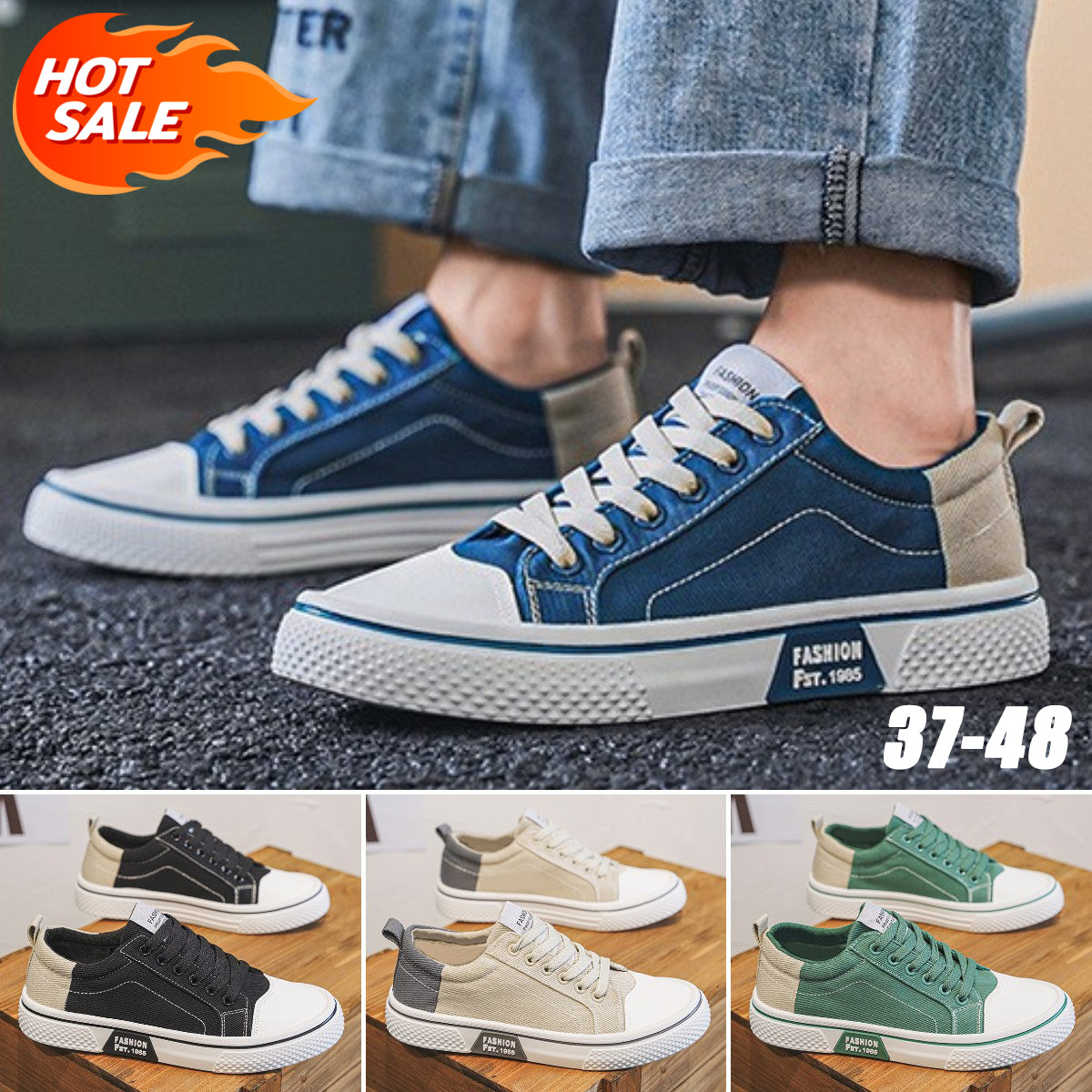 💥 (37-48) Zapatos de lona para hombre 2025 verano nuevo estilo cómodo transpirable suela suave versátil