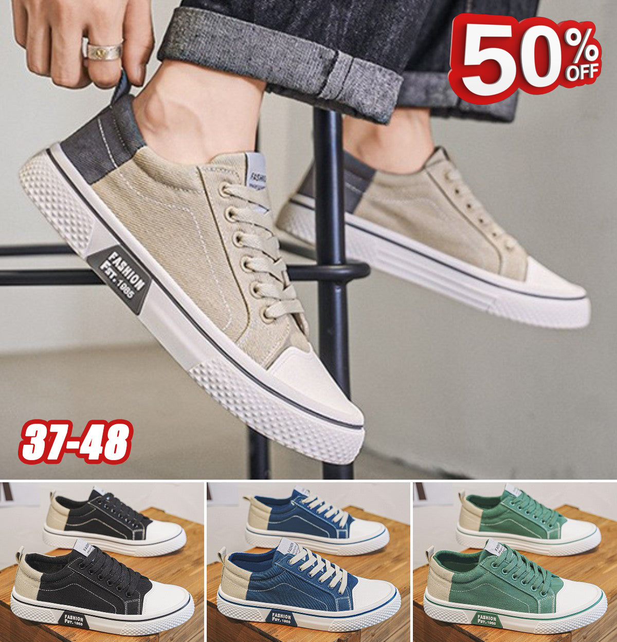 💥 (37-48) Zapatos de lona para hombre 2025 verano nuevo estilo cómodo transpirable suela suave versátil