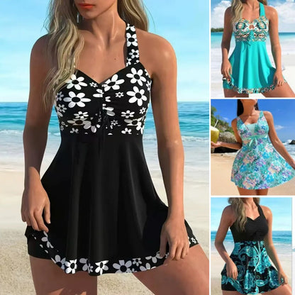 🌴【S-6XL】Costum de baie elegant, mărime mare, cu imprimeu