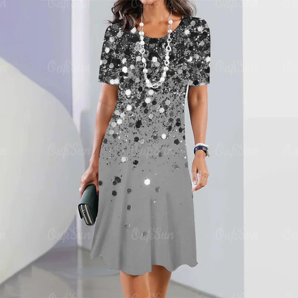 🌼🌼【S-5XL】Rochie elegantă retro cu decolteu rotund