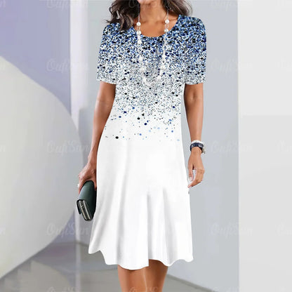 🌼🌼【S-5XL】Rochie elegantă retro cu decolteu rotund