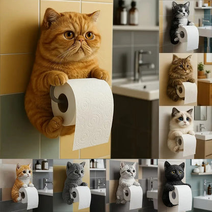 🐱Lindo porta rollo de papel higiénico con temática de gato